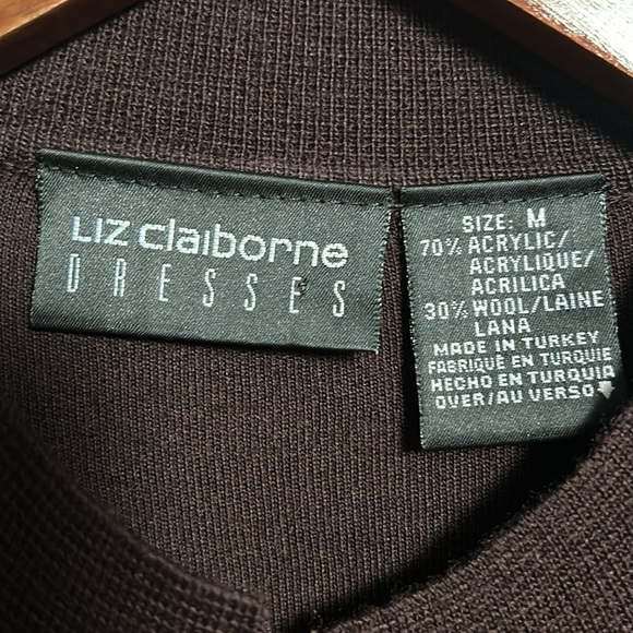 Vintage Liz Claiborne Knit Bordeaux Midi Single Button Dress size M- gently used - Picture 13 of 17